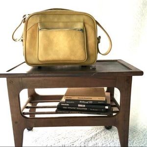 Vintage 1970s yellow vinyl weekender bag